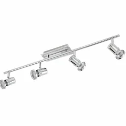 Luminaires Eglo Spot Eglo BONARES LED Chrome, Aspect cristal, 4 lumières* Éclairage Led