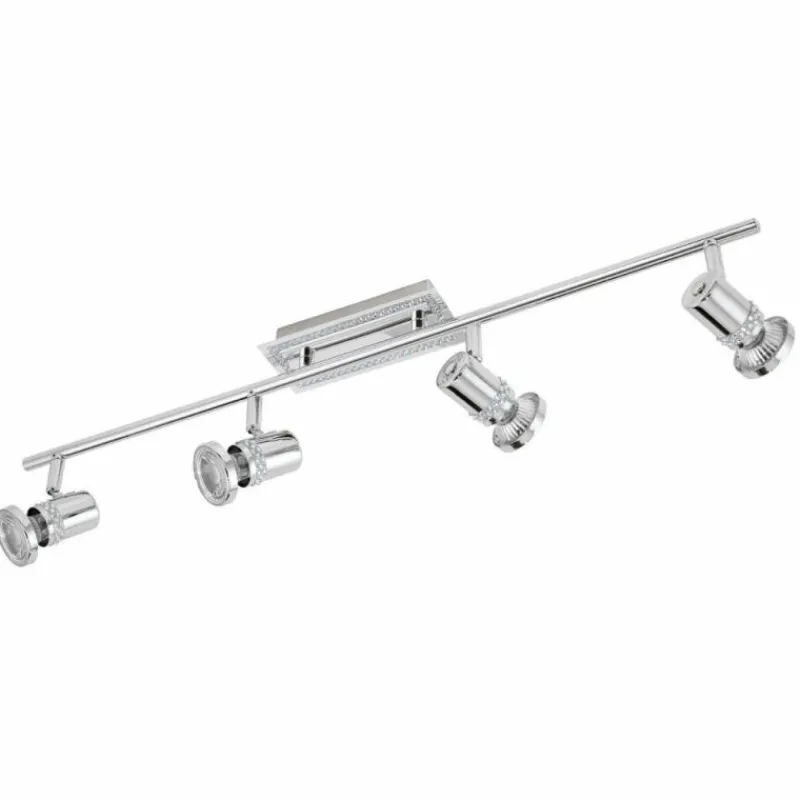 Luminaires Eglo Spot Eglo BONARES LED Chrome, Aspect cristal, 4 lumières* Éclairage Led