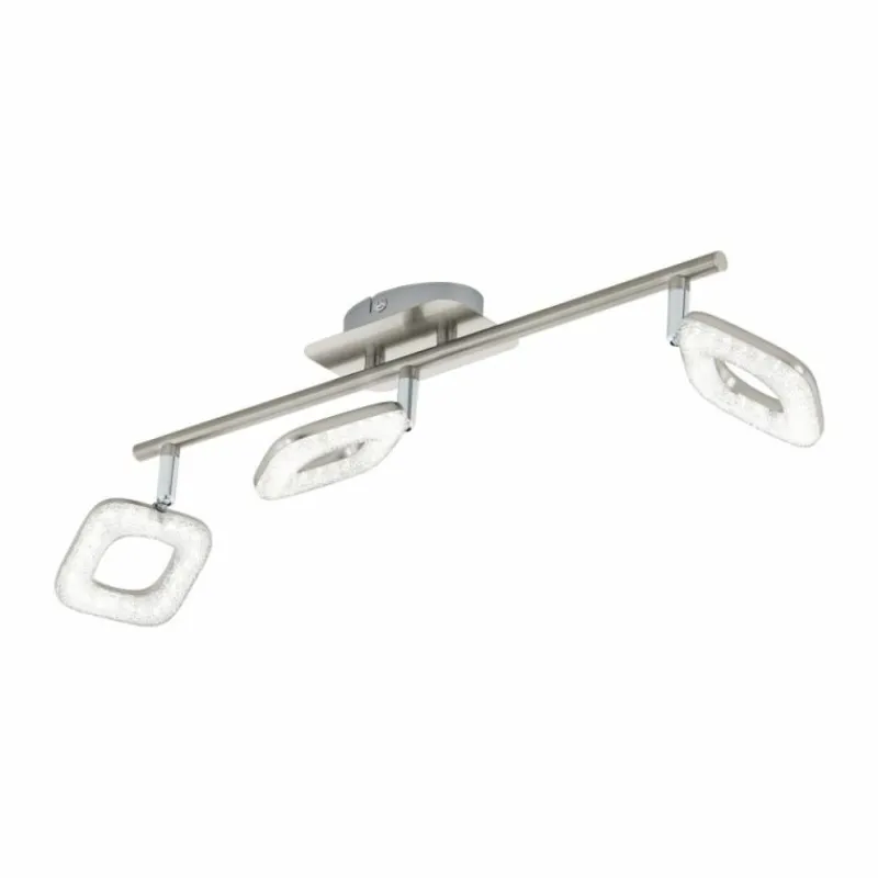 Luminaires Eglo Spot Eglo LITAGO CRYSTAL LED Aspect cristal, Nickel mat, 3 lumières* Spots Et Projecteurs