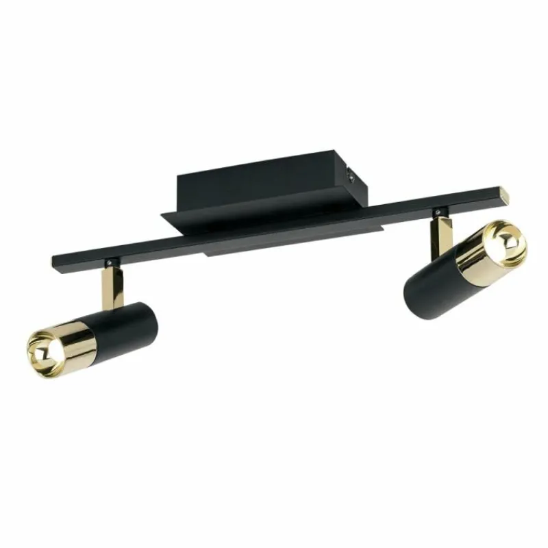 Luminaires Eglo Spot Eglo TOMARES LED Laiton, Noir, 2 lumières* Spots Et Projecteurs