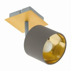 Lampes En Tissu-Luminaires Eglo Spot Eglo VALBIANO Laiton, Nickel mat, 1 lumière