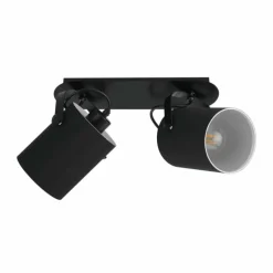 Lampes En Tissu-Luminaires Eglo Spot Eglo VILLABATE Noir, 2 lumières