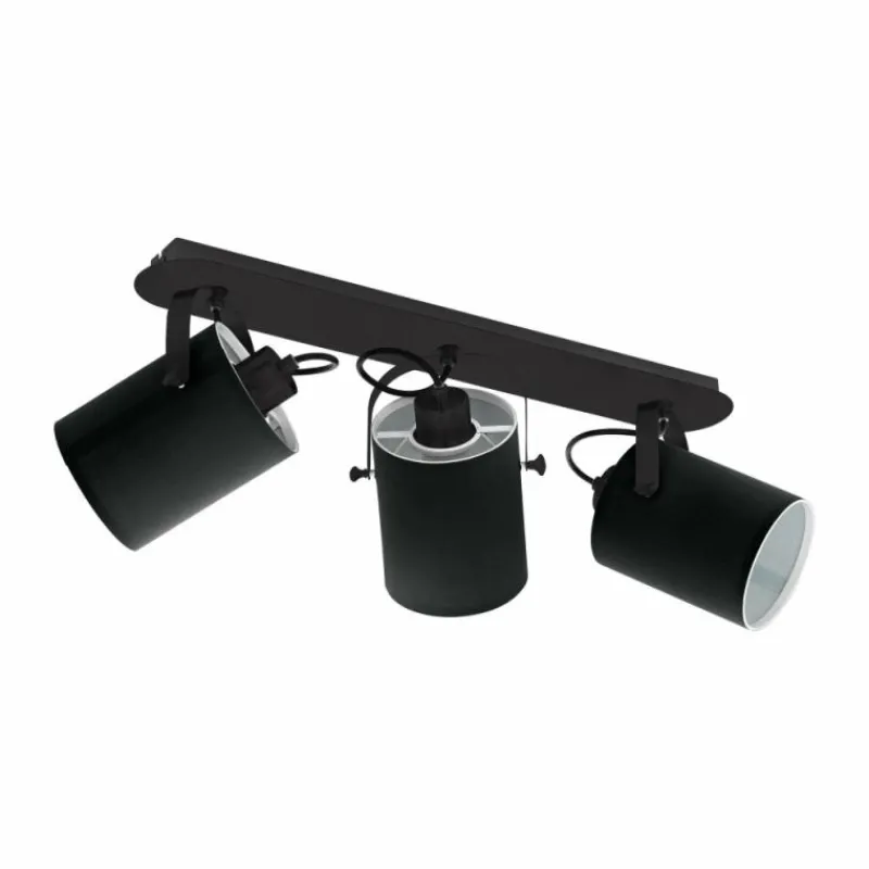 Lampes En Tissu-Luminaires Eglo Spot Eglo VILLABATE Noir, 3 lumières