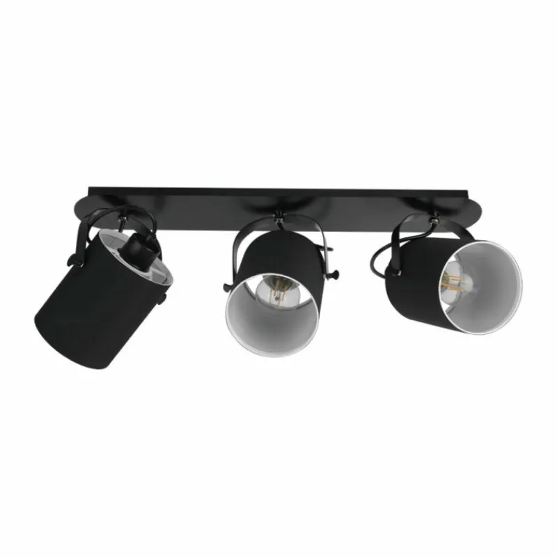 Lampes En Tissu-Luminaires Eglo Spot Eglo VILLABATE Noir, 3 lumières