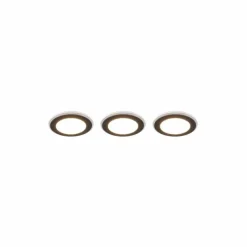 Luminaires Trio Spot encastrable - kit de 3 Trio ARGUS LED Noir, 6 lumières, Télécommandes, Changeur de couleurs* Luminaires Encastrés