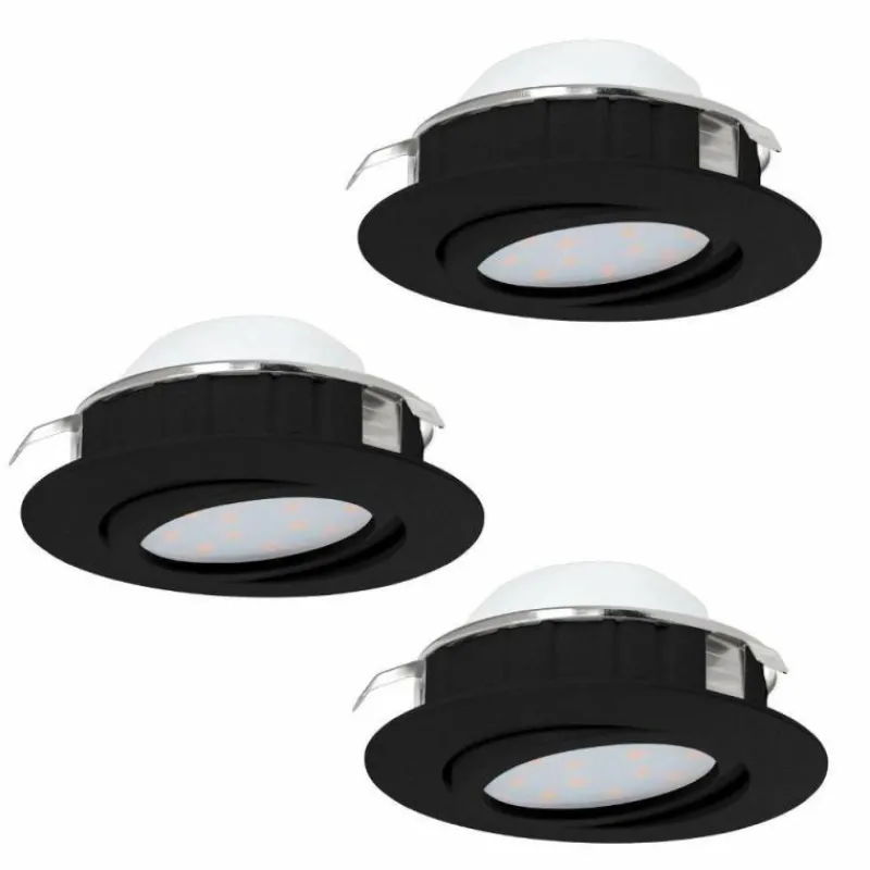 Luminaires Eglo Spot encastrable Eglo PINEDA LED Noir, 3 lumières* Luminaires Encastrés