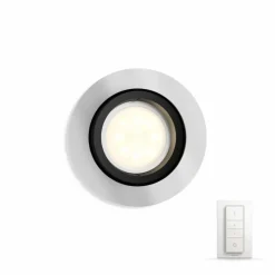 Luminaires Philips Spot encastrable, kit d'extension Philips Hue Ambiance White Milliskin Argenté, 1 lumière, Télécommandes