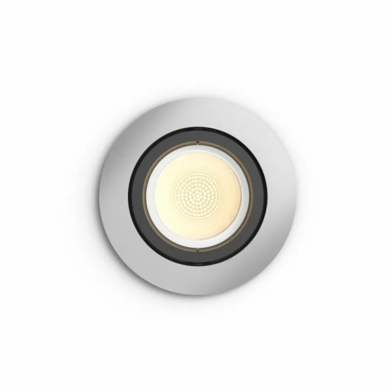 Luminaires Philips Spot encastrable, kit d'extension Philips Hue Ambiance White & Color Centura Argenté, 1 lumière, Changeur de couleurs