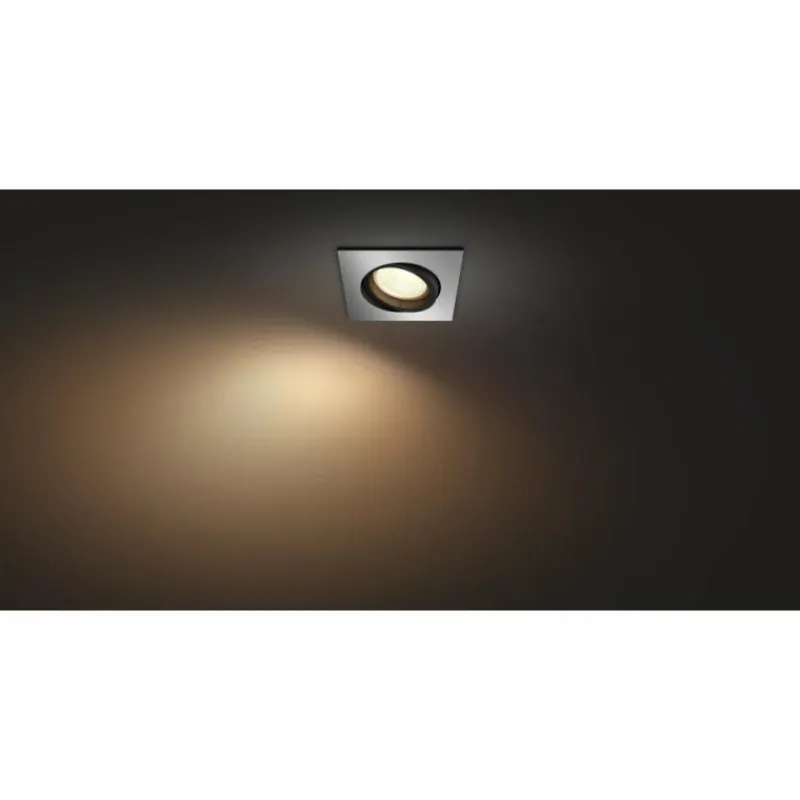 Luminaires Philips Spot encastrable, kit d'extension Philips Hue Ambiance White & Color Centura Argenté, 1 lumière, Changeur de couleurs