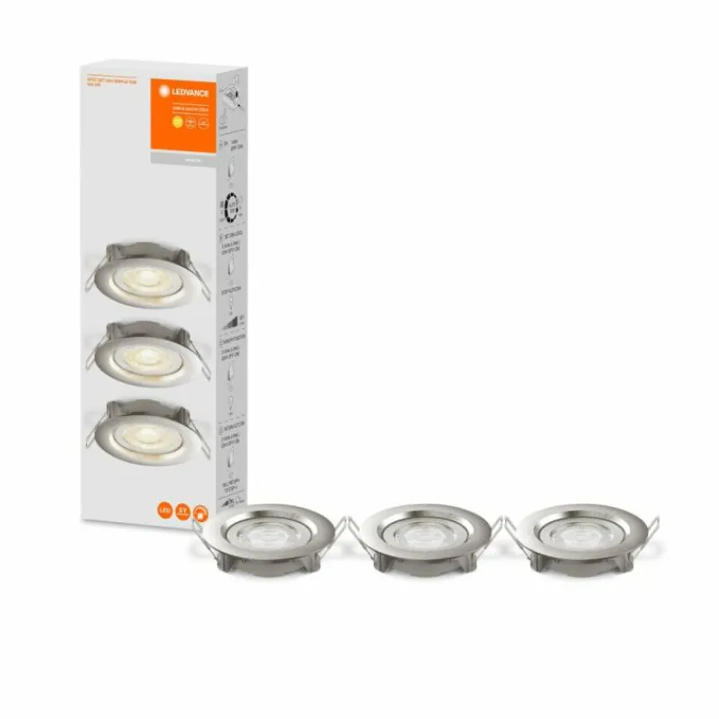 Luminaires Ledvance Spot encastrable LEDVANCE Spot Acier inoxydable, 3 lumières* Luminaires Encastrés