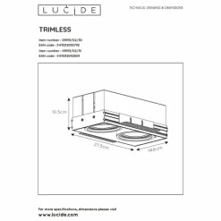 Luminaires Lucide Spot encastrable Lucide TRIMLESS Noir, 2 lumières* Luminaires Encastrés