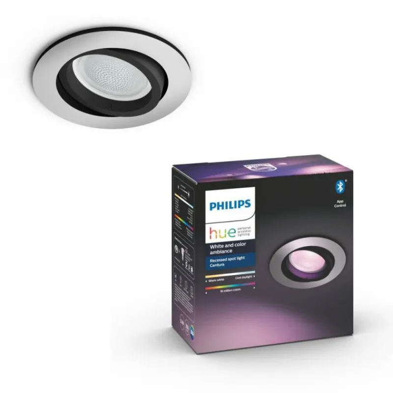 Luminaires Philips Spot encastrable Philips Hue Centura LED Blanc, 1 lumière, Changeur de couleurs
