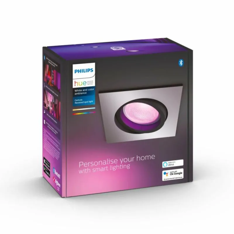Luminaires Philips Spot encastrable Philips Hue Centura LED Blanc, 1 lumière, Changeur de couleurs