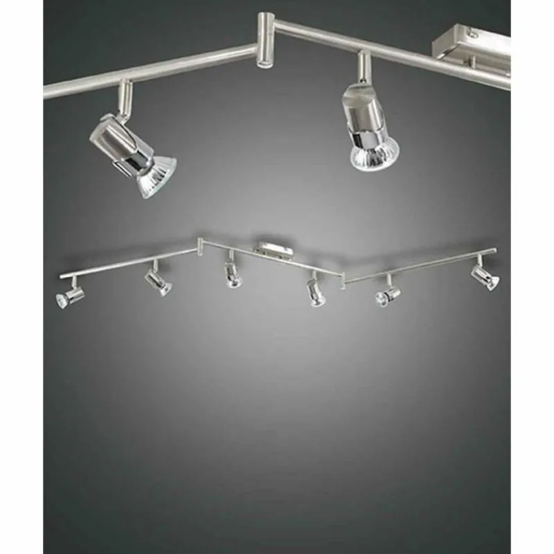 Luminaires Fabas Luce Spot Fabas Luce ALICE Nickel mat, 6 lumières* Spots Et Projecteurs