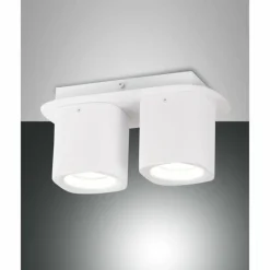 Luminaires Fabas Luce Spot Fabas Luce Smooth Blanc, 2 lumières* Spots Et Projecteurs