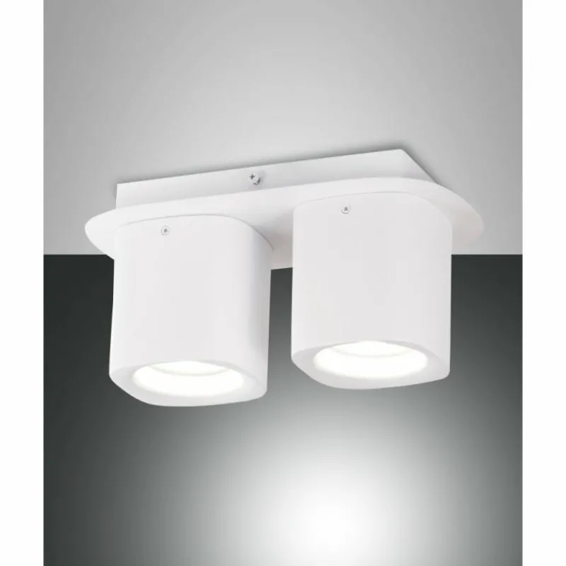 Luminaires Fabas Luce Spot Fabas Luce Smooth Blanc, 2 lumières* Spots Et Projecteurs