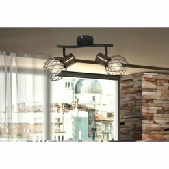 Lampes Dorées-Luminaires Globo Lighting Spot Globo ARGUSTO Noir, 2 lumières