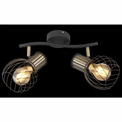 Lampes Dorées-Luminaires Globo Lighting Spot Globo ARGUSTO Noir, 2 lumières