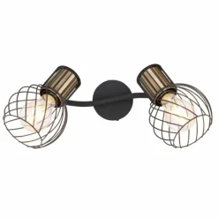 Lampes Dorées-Luminaires Globo Lighting Spot Globo ARGUSTO Noir, 2 lumières