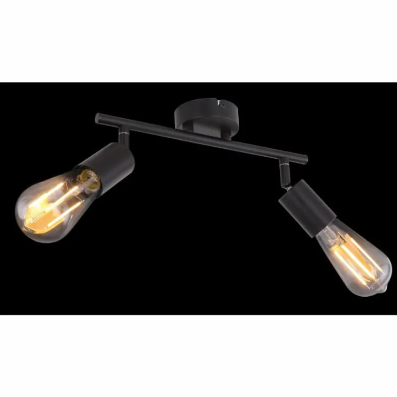Lampes Vintages & Rétros-Luminaires Globo Lighting Spot Globo AVENDO Noir, 2 lumières