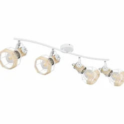 Lampes En Bois-Luminaires Globo Lighting Spot Globo BANA Brun, Blanc, 4 lumières