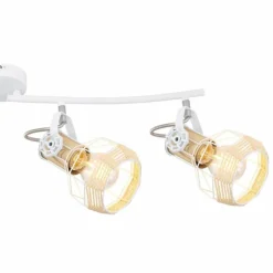 Lampes En Bois-Luminaires Globo Lighting Spot Globo BANA Brun, Blanc, 4 lumières