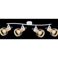 Lampes En Bois-Luminaires Globo Lighting Spot Globo BANA Brun, Blanc, 4 lumières