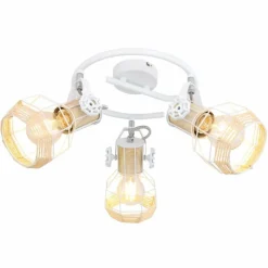 Lampes En Bois-Luminaires Globo Lighting Spot Globo BANA Brun, Blanc, 3 lumières