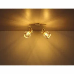 Lampes En Bois-Luminaires Globo Lighting Spot Globo BANA Brun, Blanc, 2 lumières