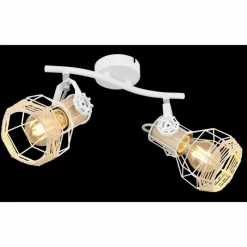 Lampes En Bois-Luminaires Globo Lighting Spot Globo BANA Brun, Blanc, 2 lumières