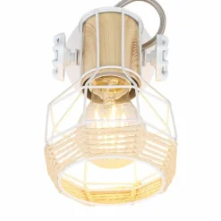 Lampes En Bois-Luminaires Globo Lighting Spot Globo BANA Brun, Blanc, 1 lumière