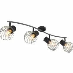 Luminaires Globo Lighting Spot Globo BEVERONE Noir, 4 lumières* Spots Et Projecteurs