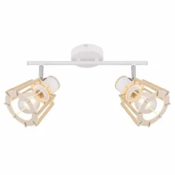 Lampes En Bois-Luminaires Globo Lighting Spot Globo BLAHA Brun, Blanc, 2 lumières