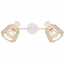 Lampes En Bois-Luminaires Globo Lighting Spot Globo BLAHA Brun, Blanc, 2 lumières