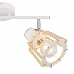 Lampes En Bois-Luminaires Globo Lighting Spot Globo BLAHA Brun, Blanc, 2 lumières