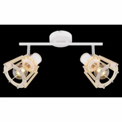 Lampes En Bois-Luminaires Globo Lighting Spot Globo BLAHA Brun, Blanc, 2 lumières