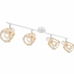 Lampes En Bois-Luminaires Globo Lighting Spot Globo BLAHA Brun, Blanc, 4 lumières