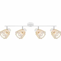 Lampes En Bois-Luminaires Globo Lighting Spot Globo BLAHA Brun, Blanc, 4 lumières