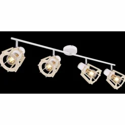 Lampes En Bois-Luminaires Globo Lighting Spot Globo BLAHA Brun, Blanc, 4 lumières