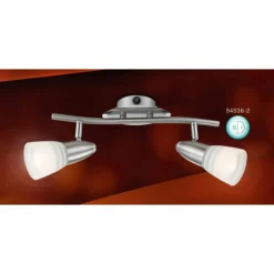 Luminaires Globo Lighting Spot Globo CALEB Chrome, Nickel mat, 2 lumières