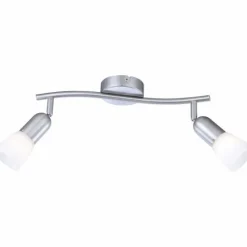 Luminaires Globo Lighting Spot Globo CATHY Nickel mat, 2 lumières* Spots Et Projecteurs