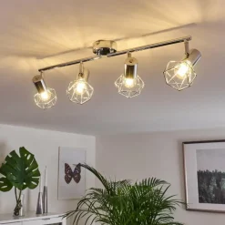 hofstein Spot Globo Chrome, 4 lumières* Spots Et Projecteurs