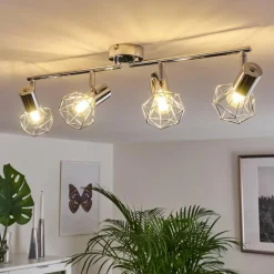 hofstein Spot Globo Chrome, 4 lumières* Spots Et Projecteurs