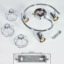 hofstein Spot Globo Chrome, 3 lumières* Spots Et Projecteurs