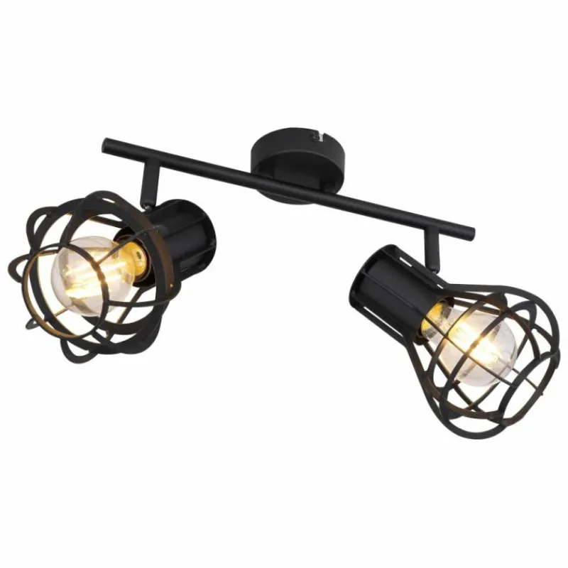 Luminaires Globo Lighting Spot Globo CLASTRA Noir, 2 lumières* Spots Et Projecteurs