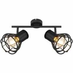 Luminaires Globo Lighting Spot Globo CLASTRA Noir, 2 lumières* Spots Et Projecteurs