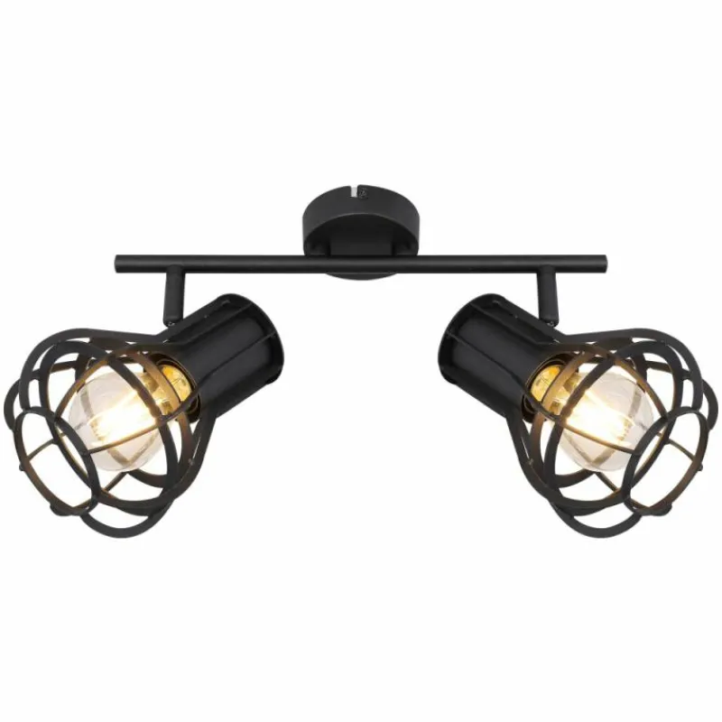 Luminaires Globo Lighting Spot Globo CLASTRA Noir, 2 lumières* Spots Et Projecteurs