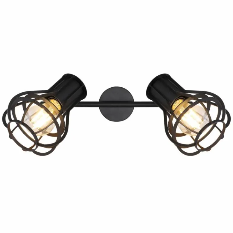 Luminaires Globo Lighting Spot Globo CLASTRA Noir, 2 lumières* Spots Et Projecteurs