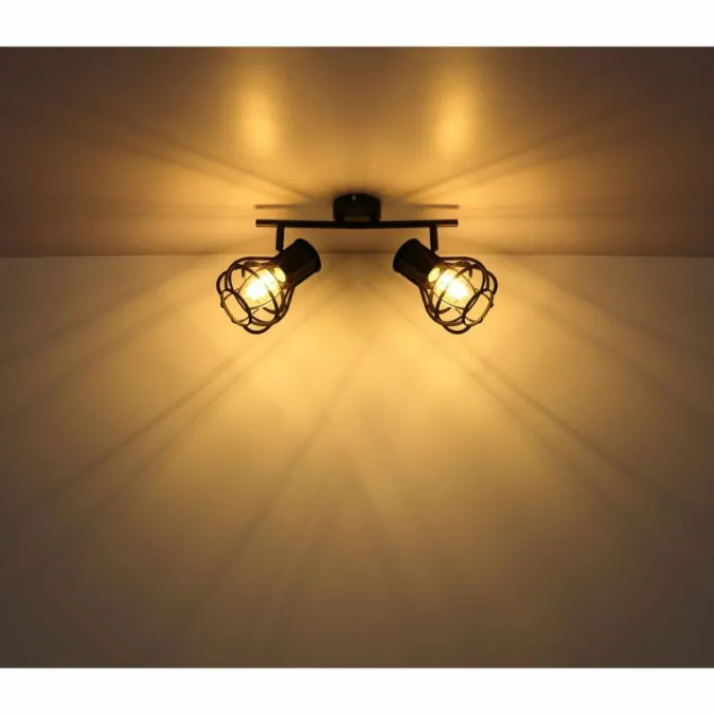 Luminaires Globo Lighting Spot Globo CLASTRA Noir, 2 lumières* Spots Et Projecteurs