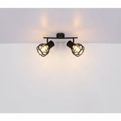 Luminaires Globo Lighting Spot Globo CLASTRA Noir, 2 lumières* Spots Et Projecteurs